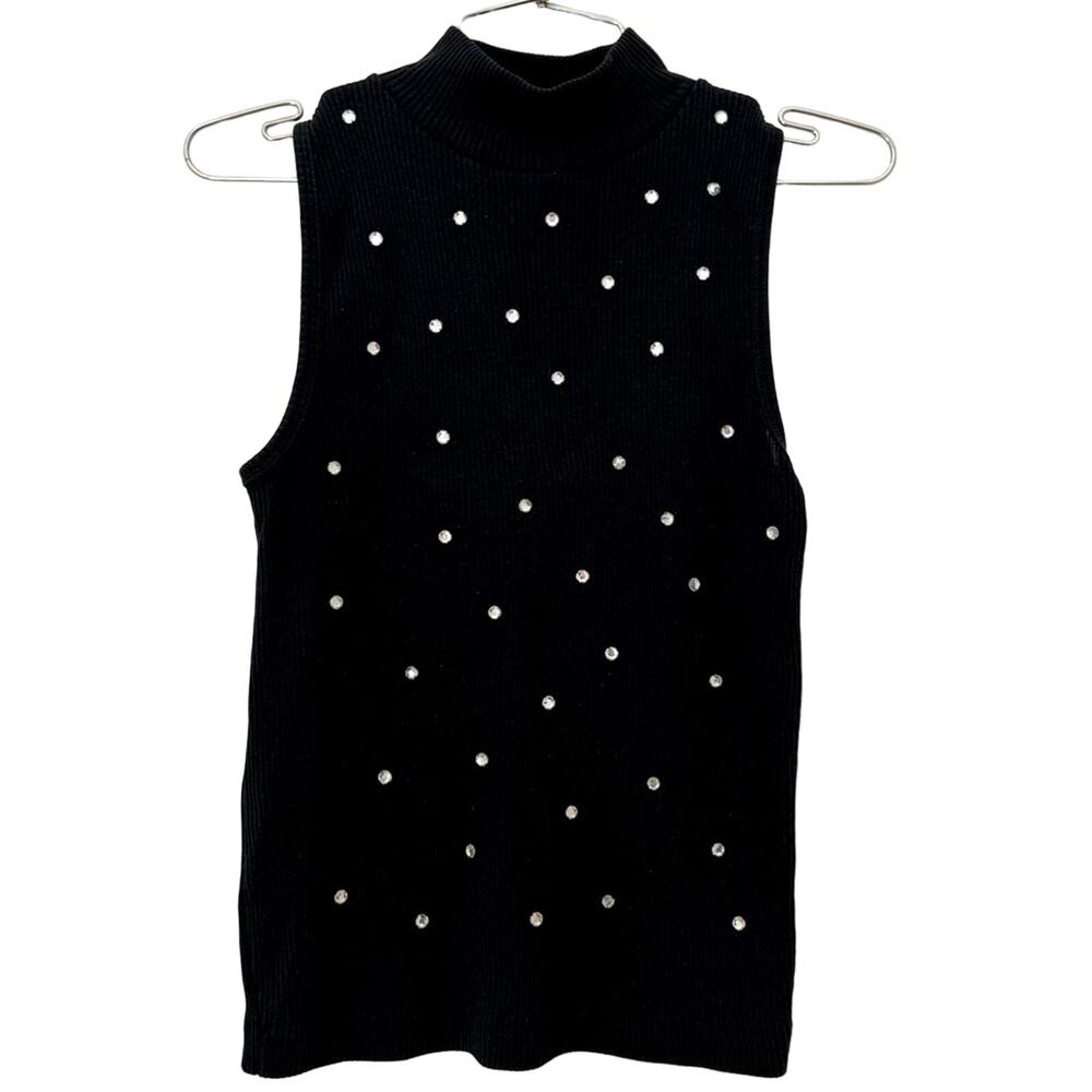 Vintage ribbed rhinestone top